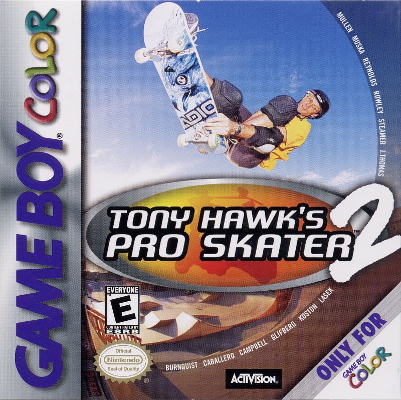 Tony Hawk 2 box art for GameBoy Color